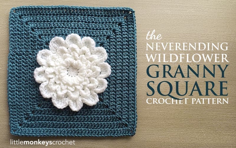 The Never Ending Wildflower Granny Square Crochet Pattern | Free Crochet Pattern by Little Monkeys Crochet (www.littlemonkeyscrochet.com)