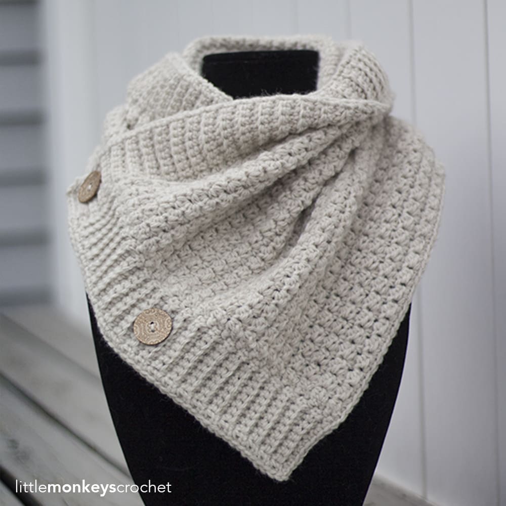 Comfy Squares Buttoned Cowl