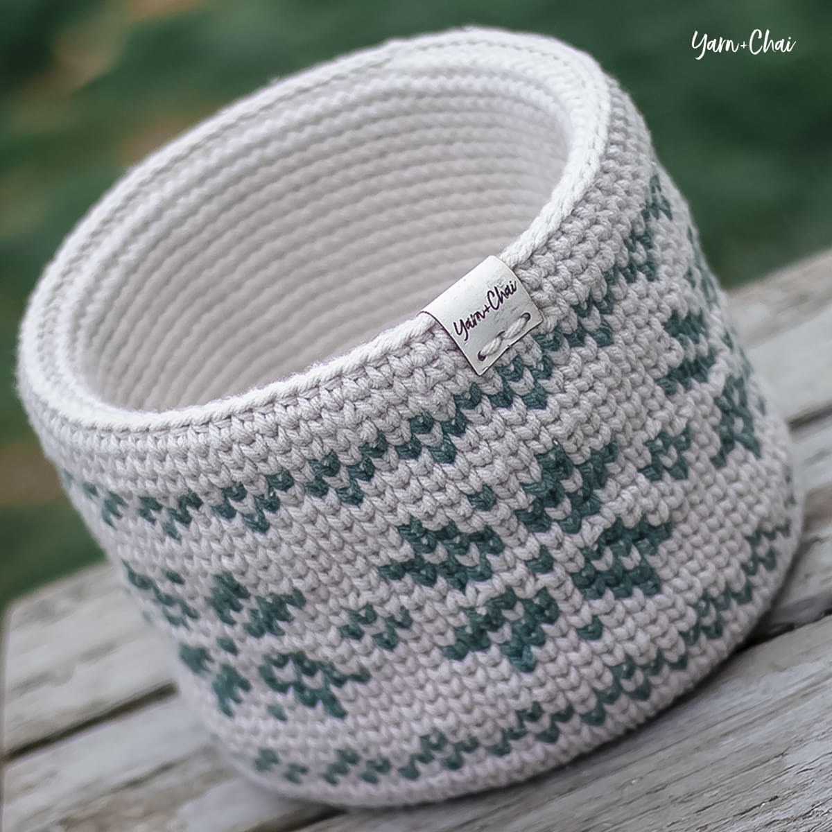 Fair Isle Basket Crochet Pattern by Rebecca Langford Yarn + Chai